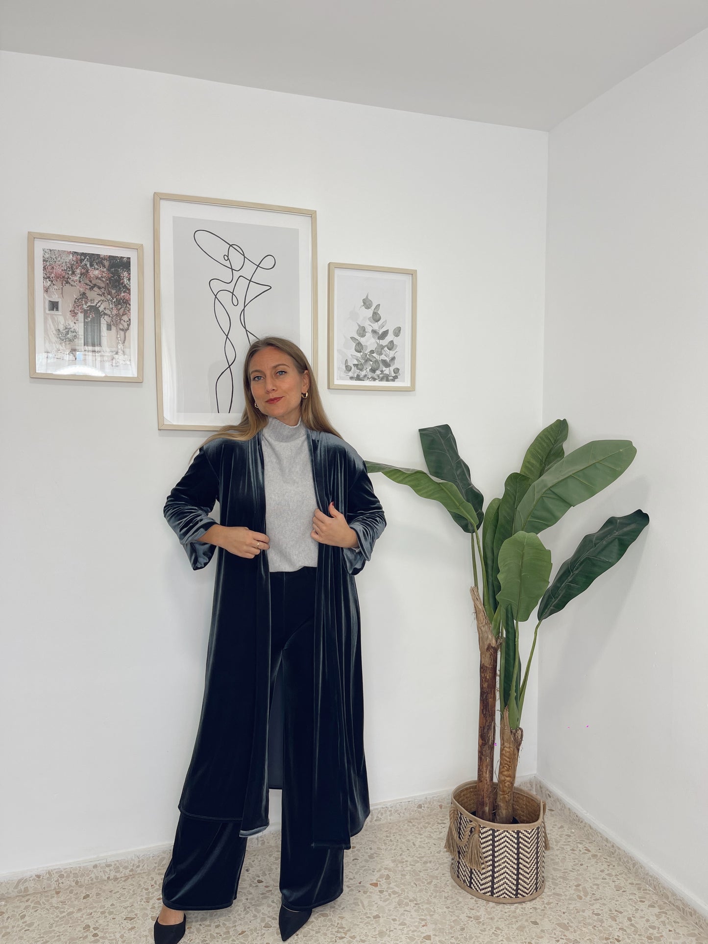 Pantalon terciopelo gris