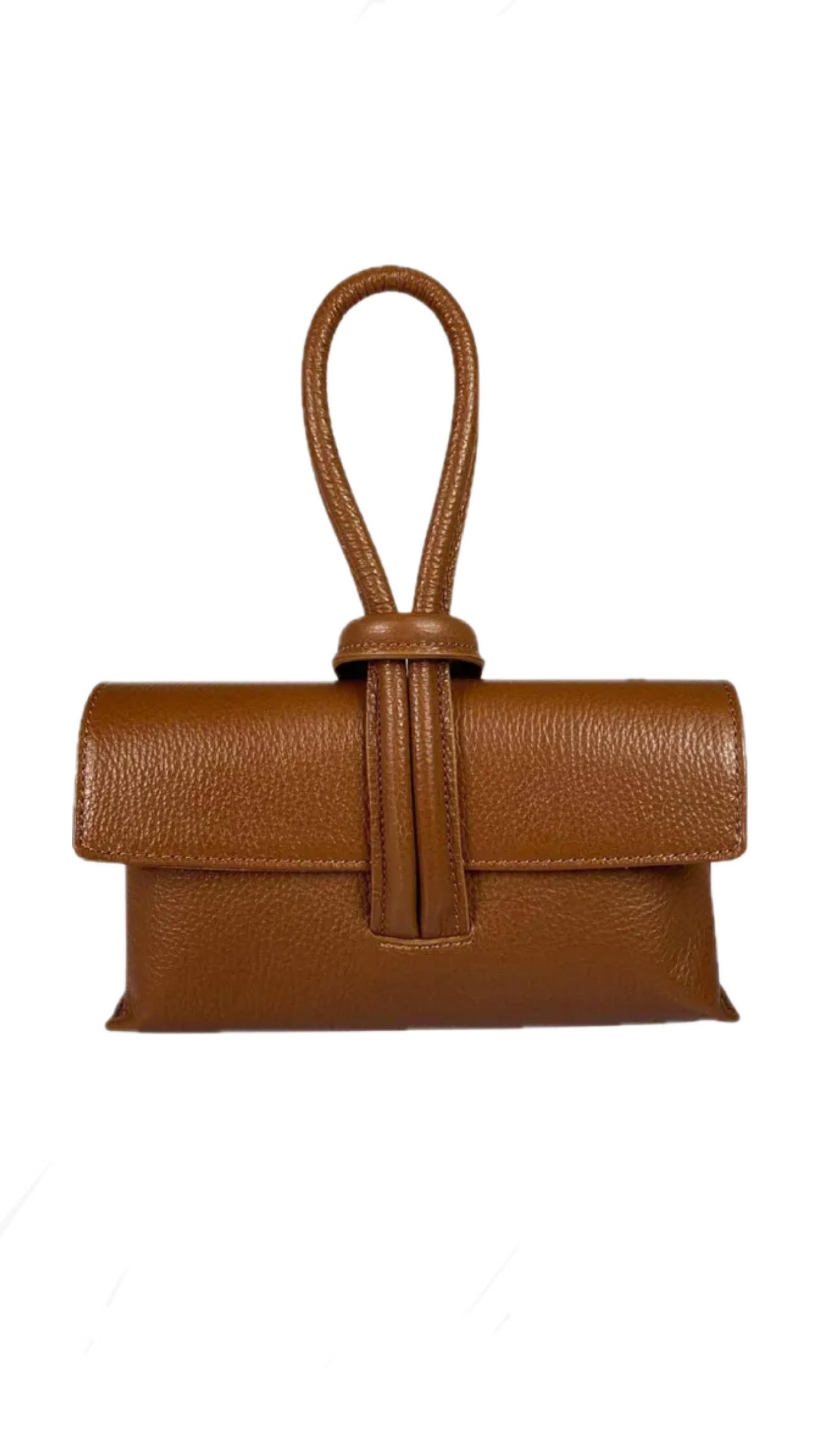 Bolso de mano y bandolera de piel marrón