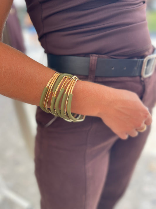 Set 10 pulseras verde