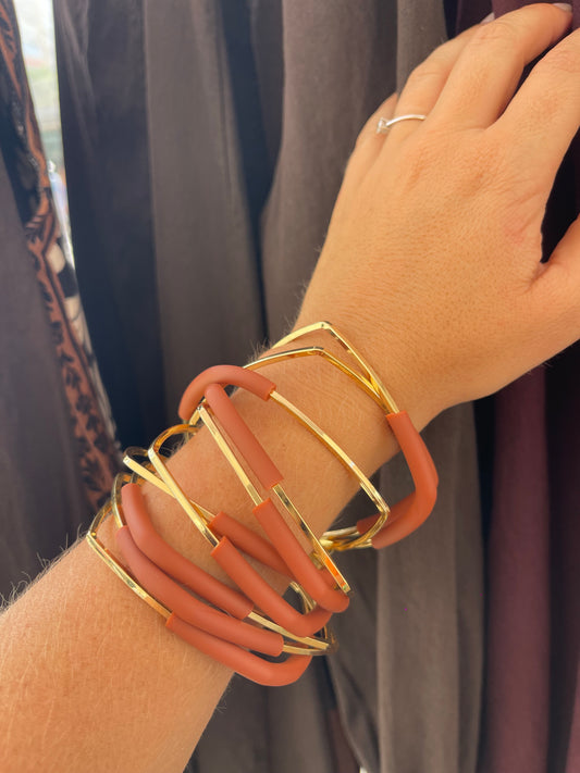 Set 10 pulseras teja