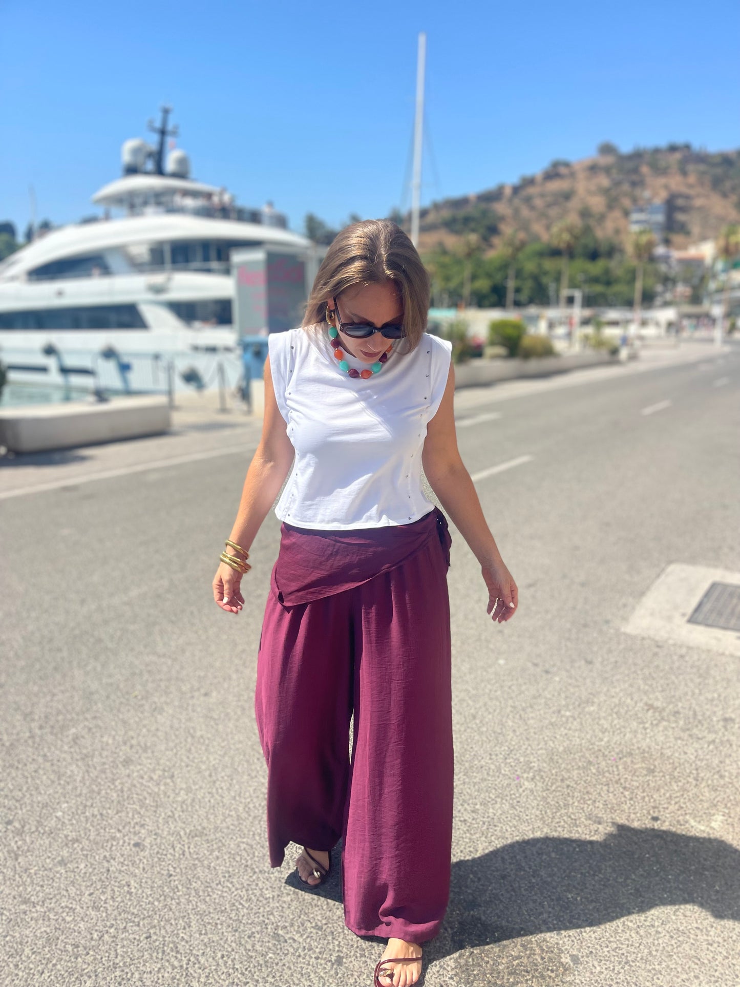 Pantalón con pañuelo cintura