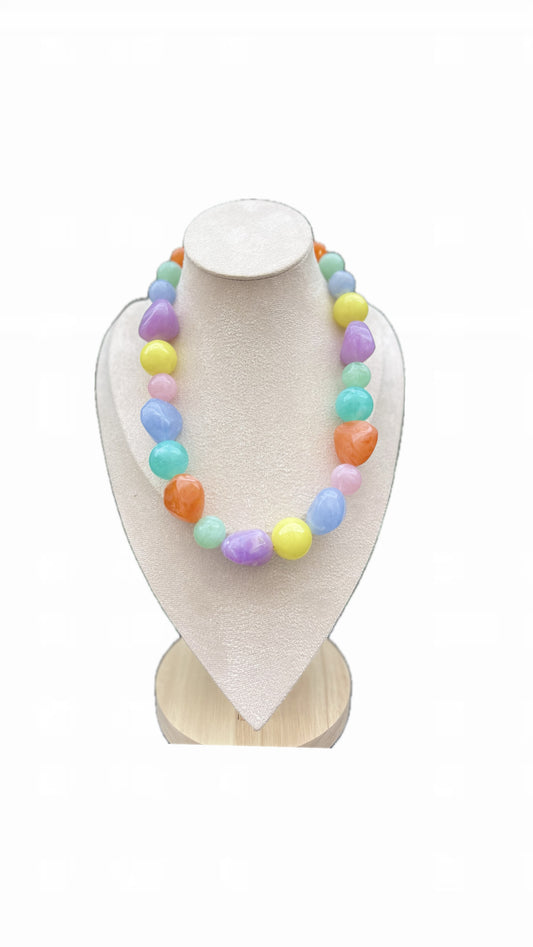 Collar perlas resina multicolor