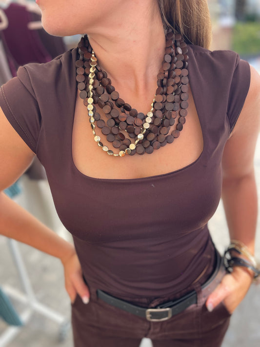 Collar discos madera