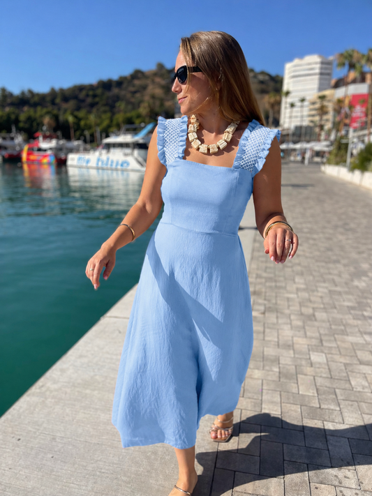 Vestido Bayona celeste