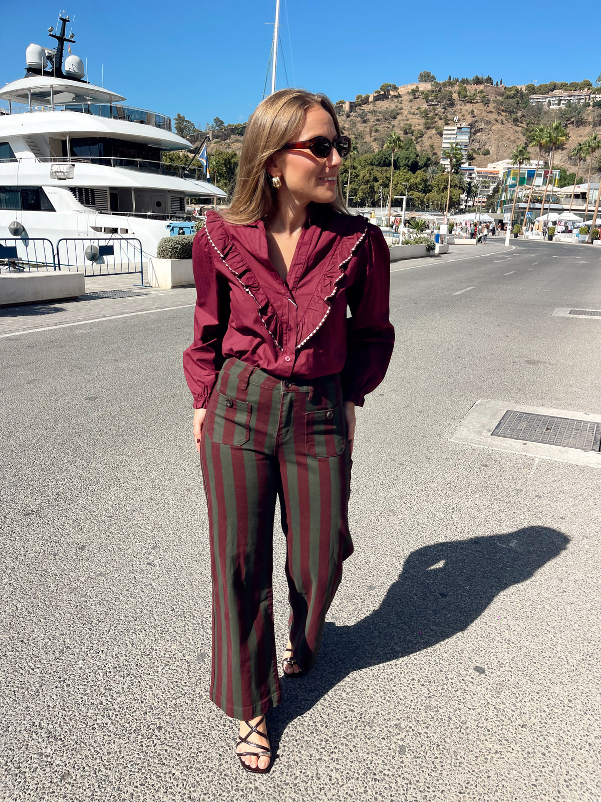 Pantalon Vaquero rayas bolsillos delanteros