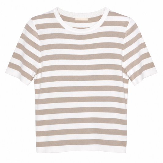 Camiseta rayas beige punto de verano