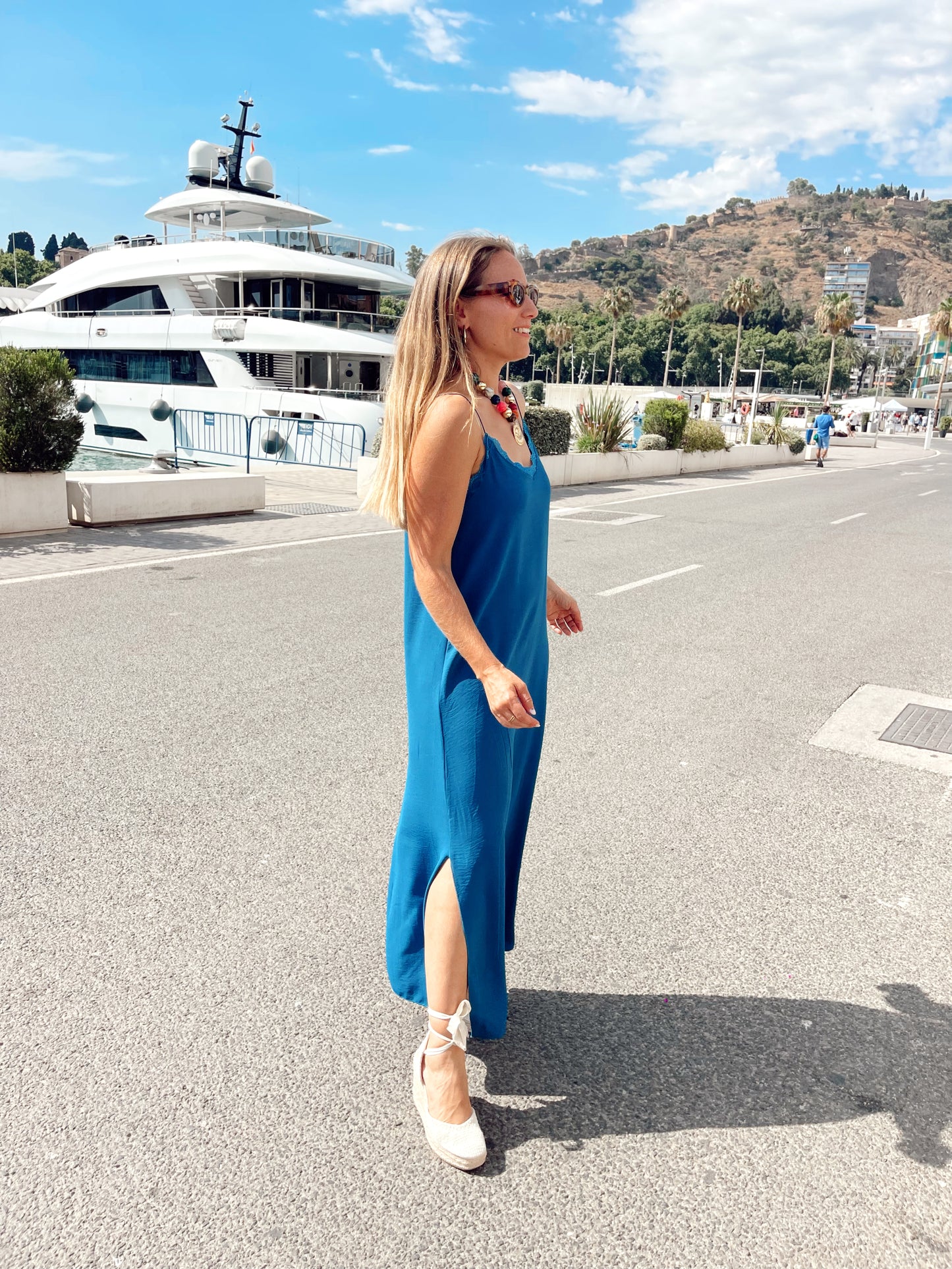 Vestido lencero azul
