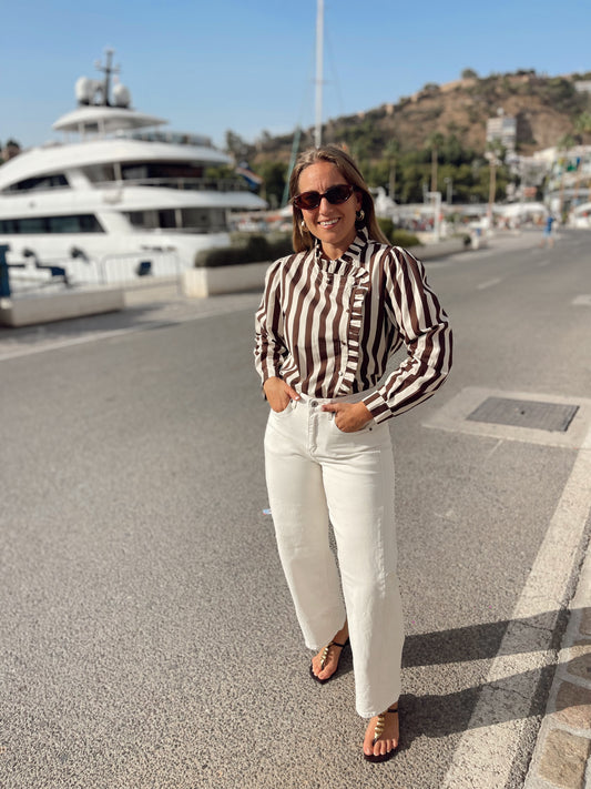 Blusa megan rayas chocolate