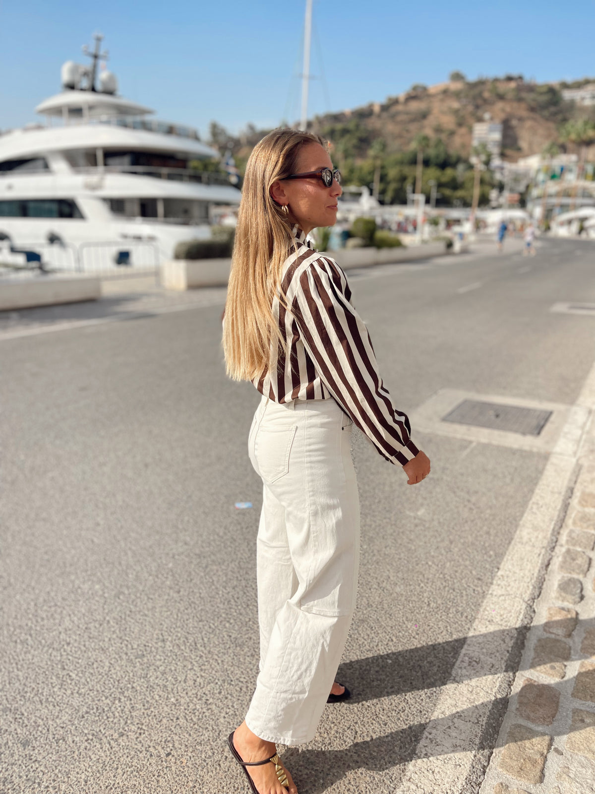 Blusa megan rayas chocolate