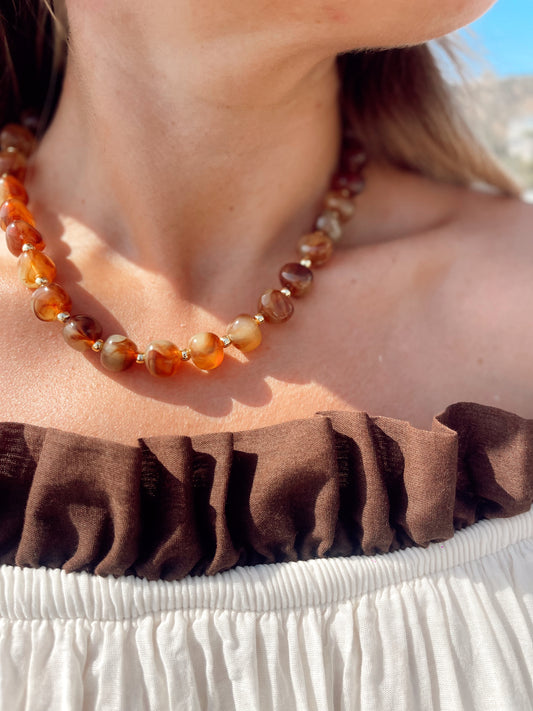 Collar bolas piedra